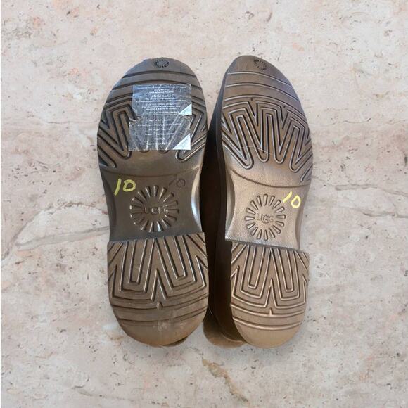 UGG Ankle Booties Wool Beige Buckle Winter Boots Size 7 - Picture 7 of 8